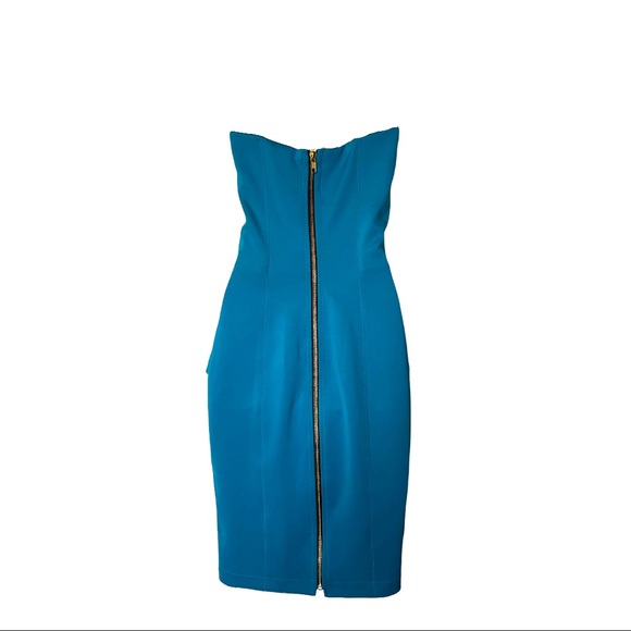 Torn by Ronny Kobo Camille Scuba Peplum Dress Evening Occasion Jewel Tone S - Picture 8 of 10